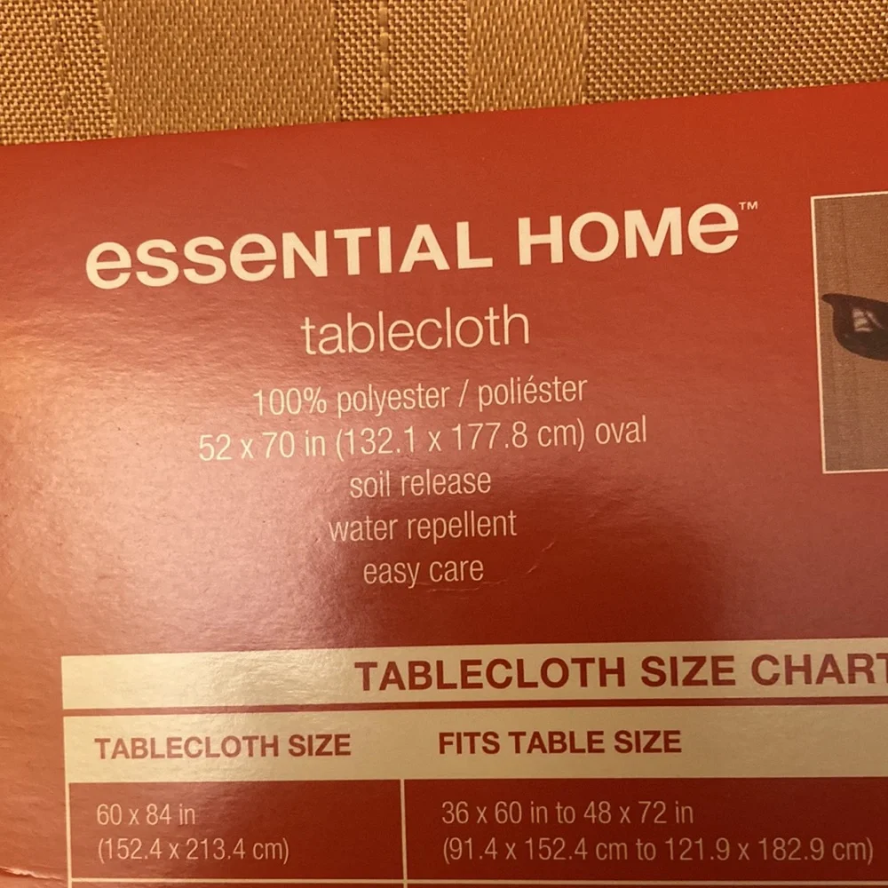 NWT Table cloth size 52 x 70 Mustard Color